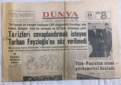Dünya Gazetesi 29 Nisan 1967 - Tarizleri Cevaplandırmak İsteyen Turhan Feyzioğluna Söz Verilmedi - GZ21287 - 1