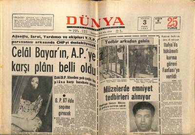 Dünya Gazetesi 3 Ağustos 1969 - İtalyada Hükümeti Kurma Görevi Fanfaniye Verildi GZ61053 - 1