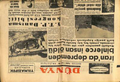 Dünya Gazetesi 3 Eylül 1962 - İranda Depremden Binlerce İnsan Öldü GZ68014 - 2