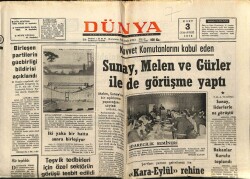Dünya Gazetesi 3 Mart 1973 - Sunay, Melen Ve Gürler İle de Görüşme Yaptı GZ68072 - 1