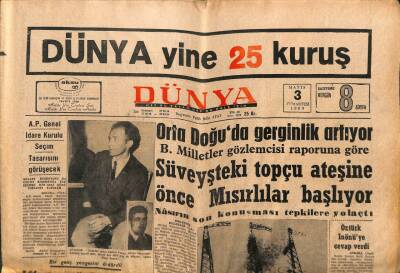 Dünya Gazetesi - 3 Mayıs 1969 - Orta Doğuda Gerginlik Artıyor GZ111011 - 1