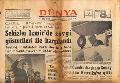 Dünya Gazetesi 3 Nisan 1967 - Tural Londraya Topaloğlu Amerikaya Gitti GZ83022 - 1