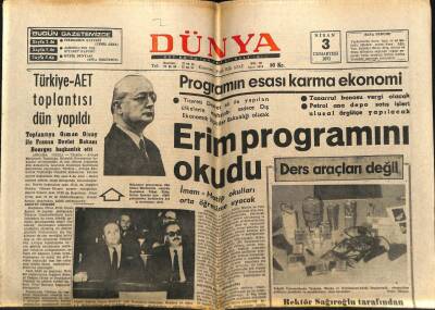 Dünya Gazetesi 3 Nisan 1971 - Erol Büyükburç Kendini Eleştirdi GZ68329 - 1