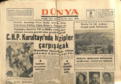 Dünya Gazetesi 3 Temmuz 1970 - CHP Kurultayında Hizipler Çarpışacak GZ68128 - 2