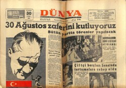 Dünya Gazetesi 30 Ağustos 1963 - 30 Ağustos Zaferini Kutluyoruz GZ59985 - 1