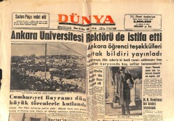 Dünya Gazetesi 30 Ekim 1960 - Ankara Üniversitesi Rektörü de İstifa Etti GZ160907 - Gökçekoleksiyon