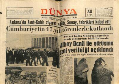 Dünya Gazetesi 30 Ekim 1970 - Fatma Girik Kolera Salgını Yüzünden Avrupaya Gidemedi.. Cüneyt Arkın Londraya Gitti GZ68275 - 2