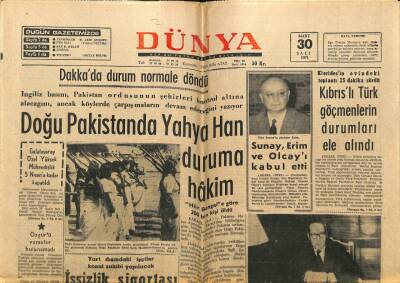 Dünya Gazetesi 30 Mart 1971 - İşsizlik Sigortası İhdas Edilecek GZ68337 - 1