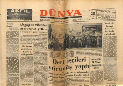 Dünya Gazetesi 30 Nisan 1965 - Deri İşçileri Yürüyüş Yaptı GZ61078 - 2