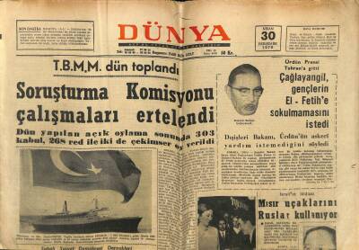 Dünya Gazetesi 30 Nisan 1970 - Mısır Uçaklarını Ruslar Kullanıyor GZ61099 - 1