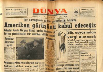 Dünya Gazetesi 30 Ocak 1964 - Lemnitzer Ankaradan Ayrıldı GZ82171 - 1