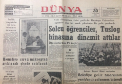 Dünya Gazetesi 30 Ocak 1971 - Solcu Öğrenciler Tuslog Binasına Dinamit Attılar - GZ12915 - 2