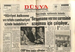 Dünya Gazetesi 30 Temmuz 1972 - CHPden İstifa Edenler Yeni Partiyi Kuruyor GZ68121 - 2