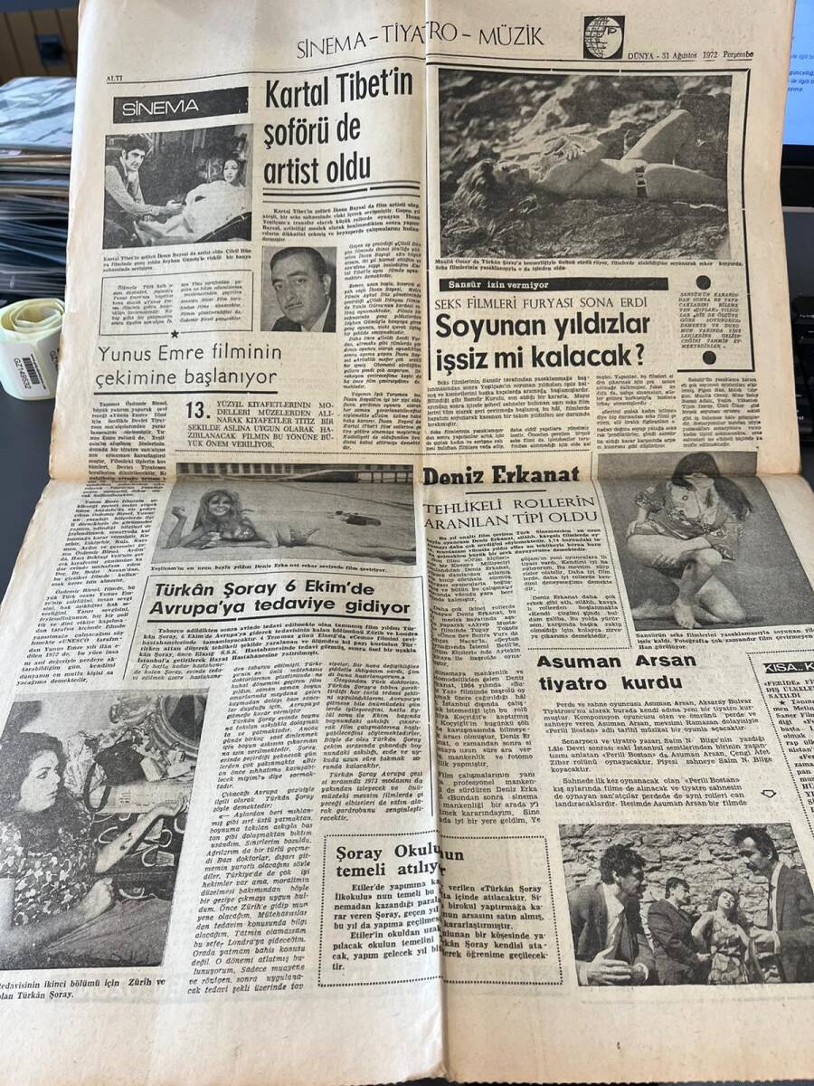 Dünya Gazetesi 31 Ağustos 1972 - Zafer Bayramının 50. Yılı Törenle Kutlandı - Türkan Şoray 6 Ekim'de Avrupa'ya Tedaviye Gidiyor GZ149532 - 2