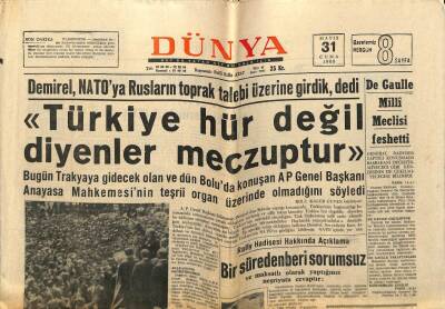 Dünya Gazetesi 31 Mayıs 1968 - De Gaulle Milli Meclisi Feshetti GZ59797 - 1