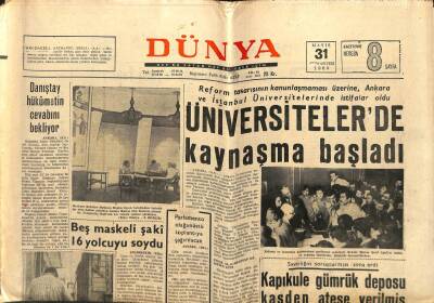 Dünya Gazetesi - 31 Mayıs 1969 - Üniversitelerde Kaynaşma Başladı GZ111034 - 1
