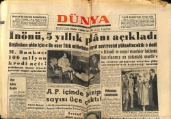 Dünya Gazetesi 4 Ağustos 1962 - İnönü 5 Yıllık Planı Açıkladı GZ68131 - 1