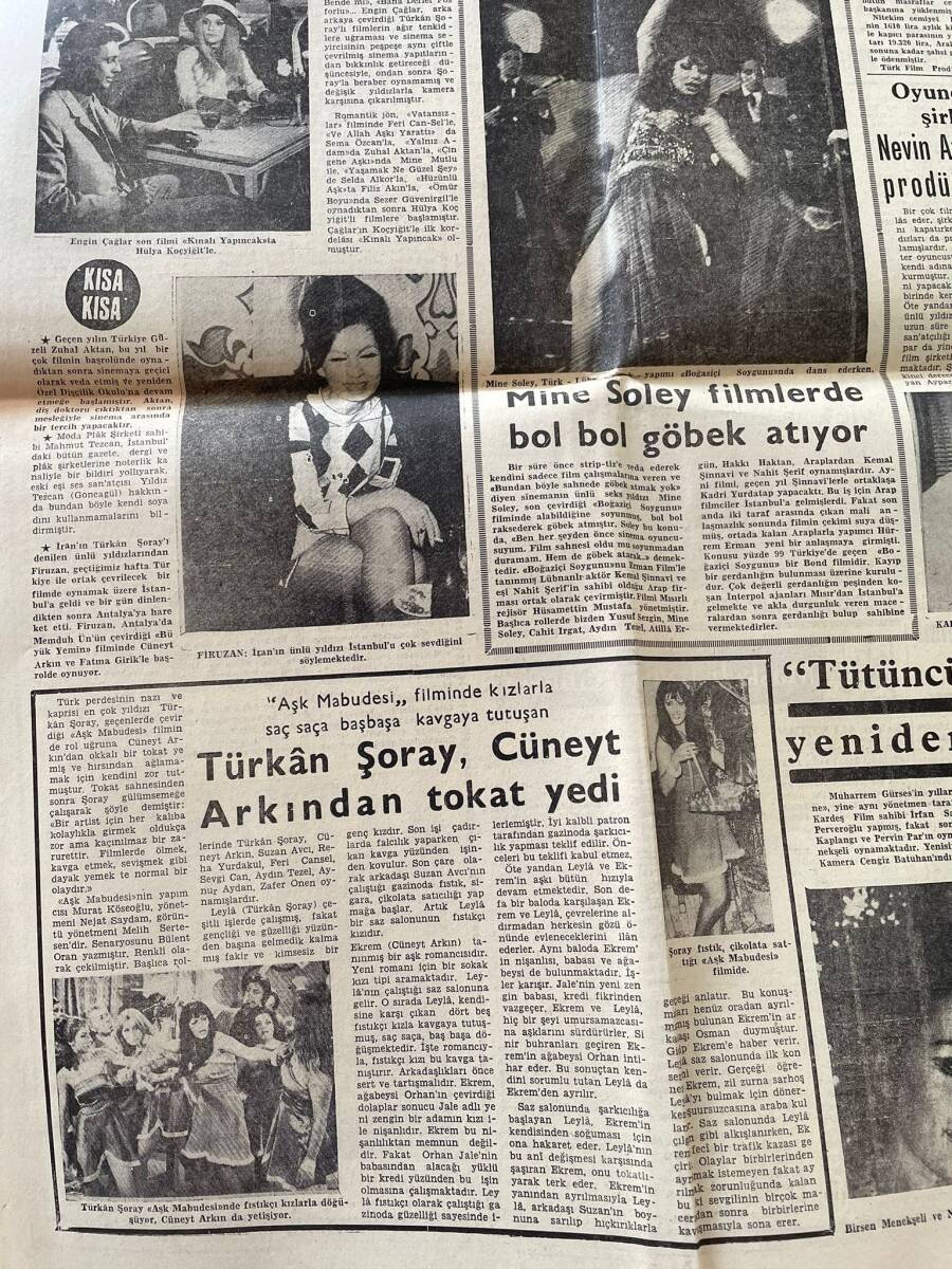 Dünya Gazetesi 4 Aralık 1969 - Doğu Türkistanlılar, Hür Dünyadan İlgi Bekliyorlar - Türkan Şoray, Cüneyt Arkın'dan Tokat Yedi GZ150965 - 2