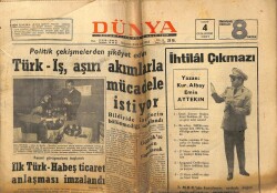 Dünya Gazetesi 4 Mart 1967 - İlk Türk - Habeş Ticaret Anlaşması İmzalandı GZ61067 - 1