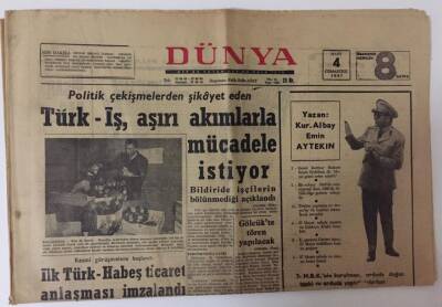 Dünya Gazetesi 4 Mart 1967- Türkiye , Tarihin Köprüsü Filimi Oscara Aday GZ13007 - 2