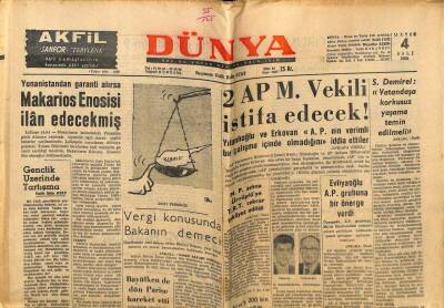 Dünya Gazetesi 4 Mayıs 1965 - Defineciler Mimar Sinan Köprüsünü Dinamitlediler GZ59888 - 1