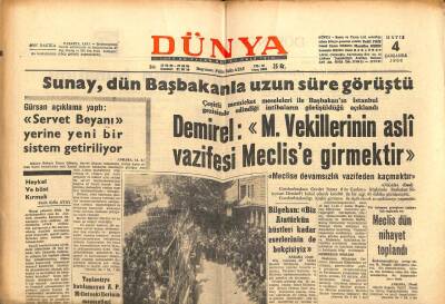 Dünya Gazetesi - 4 Mayıs 1966 - Sunay, Başbakanla Uzun Süre Görüştü GZ111020 - 1