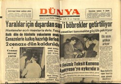 Dünya Gazetesi 4 Şubat 1963 - Yaralılar İçin Dışardan Suni Böbrekler Getirtiliyor GZ68246 - 2