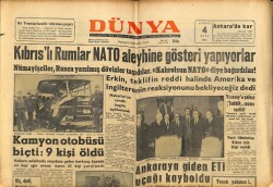 Dünya Gazetesi 4 Şubat 1964 - Kıbrıslı Rumlar Nato Aleyhine Gösteri Yapıyorlar GZ68160 - 2