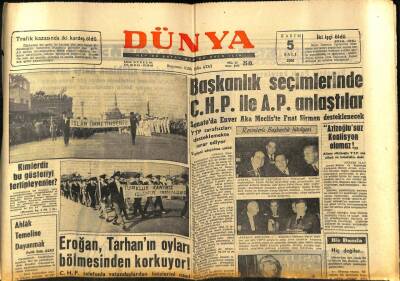 Dünya Gazetesi 5 Kasım 1963 - Yunan Seçimlerini Papandreou Kazandı GZ80620 - 1