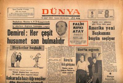 Dünya Gazetesi 5 Kasım 1968 - İtalyada Selden 81 Kişi Öldü GZ85938 - 1