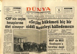 Dünya Gazetesi 5 Mart 1975 - Erken Seçim İçin Boykota Gidiyorlar GZ68241 - 1