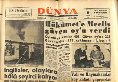 Dünya Gazetesi 5 Ocak 1964 - İngilizler , Olaylara Hala Seyirci Kalıyor GZ82181 - 1