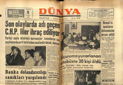 Dünya Gazetesi 5 Temmuz 1963 - Son Olaylarda Adı Geçen CHPliler İhraç Ediliyor GZ59984 - 2