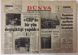 Dünya Gazetesi 5 Temmuz 1972 - Kocaeli Milli Sanayi Fuarı Açıldı GZ13003 - 2