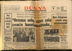 Dünya Gazetesi 6 Ağustos 1968 - Turizmi Engelleyen Sebepler Açıklandı GZ68215 - 1