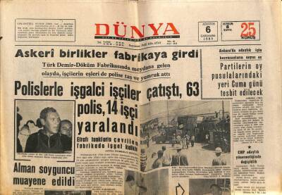 Dünya Gazetesi 6 Ağustos 1969 - İtalyada Azınlık Hükümeti Kuruldu GZ80578 - 1