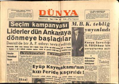 Dünya Gazetesi 6 Ekim 1961 - Mısır , Türk Gemilerine Boykota Devam Ediyor GZ87179 - 1