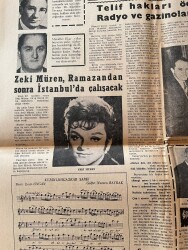 Dünya Gazetesi 6 Eylül 1968 - Zeki Müren Ramazandan Sonra İstanbul'da Çalışacak - Beş Şöhrete Mektup Yağmuru GZ150423 - 2