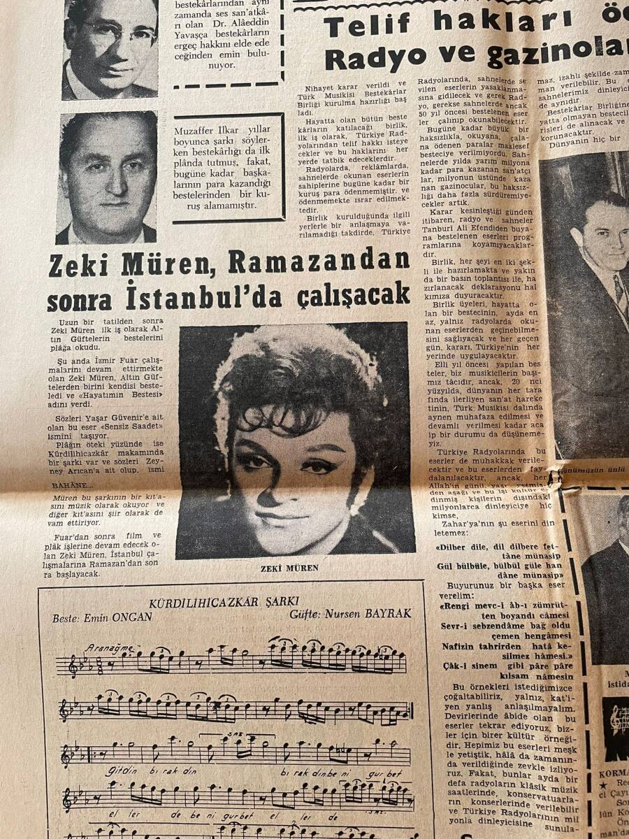 Dünya Gazetesi 6 Eylül 1968 - Zeki Müren Ramazandan Sonra İstanbul'da Çalışacak - Beş Şöhrete Mektup Yağmuru GZ150423 - 2