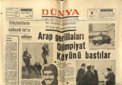 Dünya Gazetesi 6 Eylül 1972 - Arap Gerillaları Olimpiyat Köyünü Bastılar GZ61137 - 2