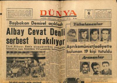 Dünya Gazetesi 6 Kasım 1970 - Samsun Musiki Cemiyeti Faaliyete Başladı GZ68340 - 1