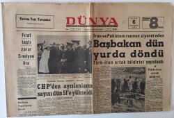 Dünya Gazetesi 6 Mayıs 1967 - İran Ve Pakistanı Resmen Ziyaret Eden Başbakan Demirel Yurda Döndü GZ13023 - 2