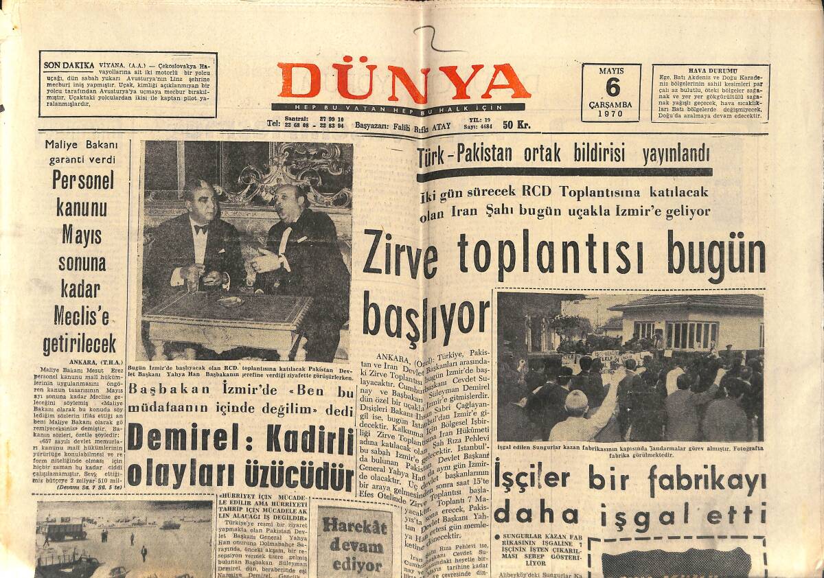 Dünya Gazetesi 6 Mayıs 1970 - Ted Kenned'nin Vicdan Azabı - Cannes Festivalinde Bu Yıl Çıplaklar Pek Yok GZ150944 - 1