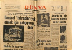 Dünya Gazetesi 6 Nisan 1969 - Amerikada Bir Hastaya Plastik Kalp Takıldı GZ68300 - 2