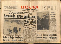 Dünya Gazetesi 6 Şubat 1969 - Fatma Girik Sahne İmtihanını Kazandı - Fenerbahçe, Beşiktaş İle Oynamaktan Caydı GZ151001 - 1