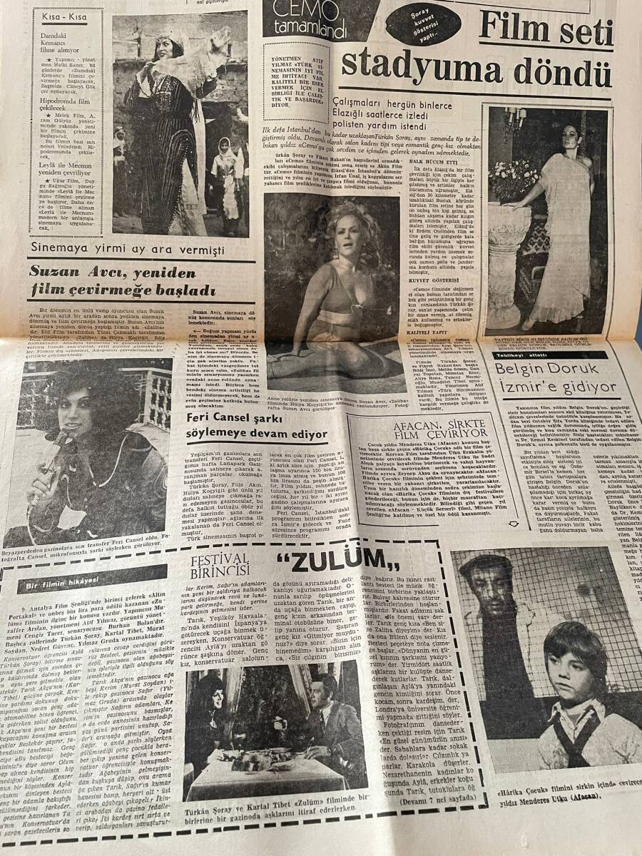 Dünya Gazetesi 6 Temmuz 1972 - İnönücüler Savaşlarını Sürdürüyor - Türkan Şoray Elazığ'da Çekilen Cemo'nun Bir Sahnesinde GZ147973 - 2