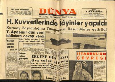 Dünya Gazetesi 7 Aralık 1962 - Hava Kuvvetlerinde Tayinler Yapıldı GZ68263 - 2