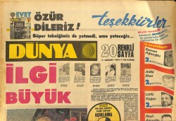 Dünya Gazetesi 7 Aralık 1976 - Ünlü Ses Yıldızı Zeki Müren: Çiçeklerim Bana İlham Veriyor - Filiz Akın Ankara'da Sahneye Çıkıyor - Müjde Ar GZ147811 - 1