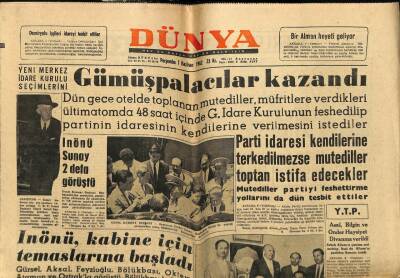 Dünya Gazetesi 7 Haziran 1962 - İsmet İnönü Kabine İçin Temaslarına Başladı GZ59786 - 1