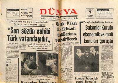 Dünya Gazetesi 7 Haziran 1972 - Bakanlar Kurulu Ekonomik Ve Mali Konuları Görüştü GZ82197 - 1